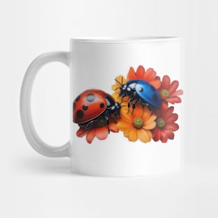 Red and Blue Ladybugs Mug